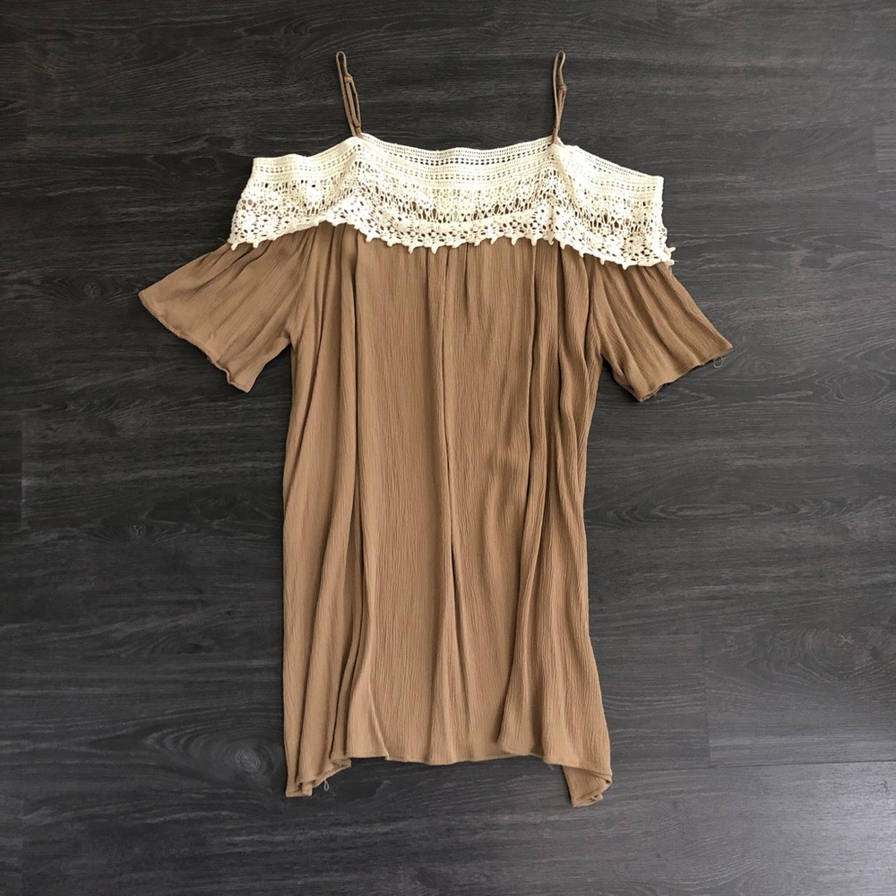 Tan Vintage oversized style sundress